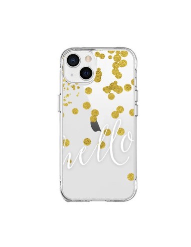 Coque iPhone 15 Plus Hello, Bonjour Transparente - Sylvia Cook