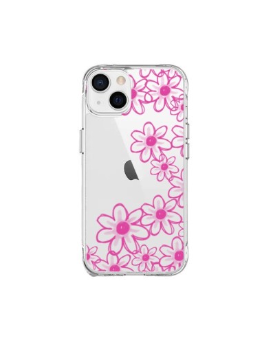 Cover iPhone 15 Plus Fiori Rosa Trasparente - Sylvia Cook