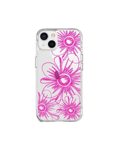 Coque iPhone 15 Plus Spring Flower Fleurs Roses Transparente - Sylvia Cook