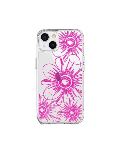 Cover iPhone 15 Plus Fiori Primaverili Rosa Trasparente - Sylvia Cook