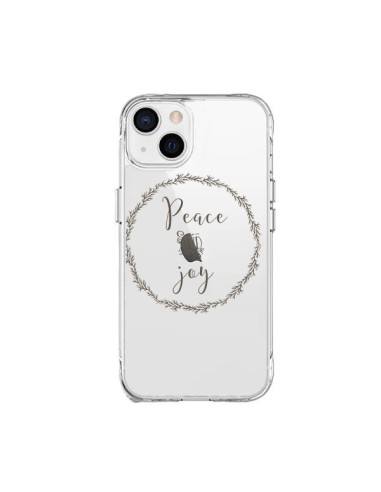 Cover iPhone 15 Plus Peace and Joy, Pace e Gioia Trasparente - Sylvia Cook