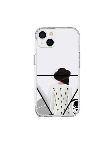 Coque iPhone 15 Plus Confusion Femme Oeil Triangle - Sara Eshak