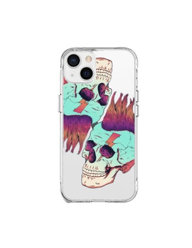 Cover iPhone 15 Plus Teschio Punk Doppio Trasparente - Victor Vercesi