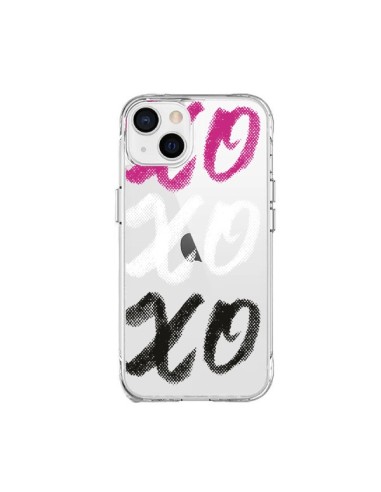 Coque iPhone 15 Plus XoXo Rose Blanc Noir Transparente - Yohan B.