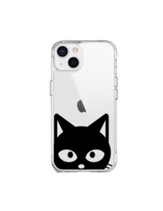 Cover iPhone 15 Plus Testa Gatto Nero Trasparente - Yohan B.