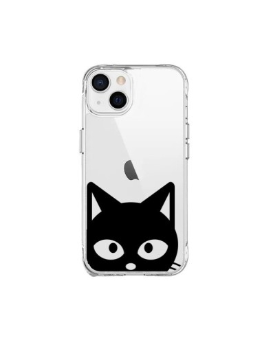 Coque iPhone 15 Plus Tête Chat Noir Cat Transparente - Yohan B.
