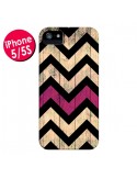 Coque iPhone 5/5S et SE Chevron Vintage Bois Wood - Mary Nesrala