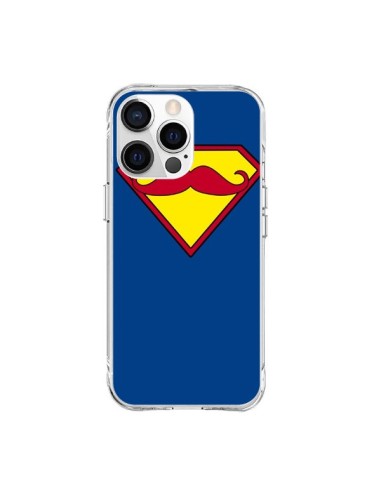 Coque iPhone 15 Pro Max Super Moustache Movember Superman - Bertrand Carriere