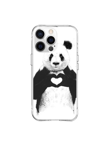 Coque iPhone 15 Pro Max Panda Amour All you need is love - Balazs Solti