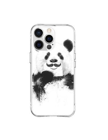 Coque iPhone 15 Pro Max Funny Panda Moustache Movember - Balazs Solti