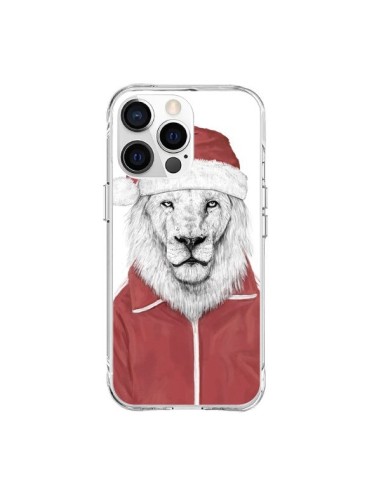 Coque iPhone 15 Pro Max Santa Lion Père Noel - Balazs Solti