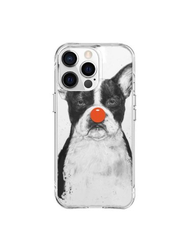 Coque iPhone 15 Pro Max Clown Bulldog Dog Chien Transparente - Balazs Solti