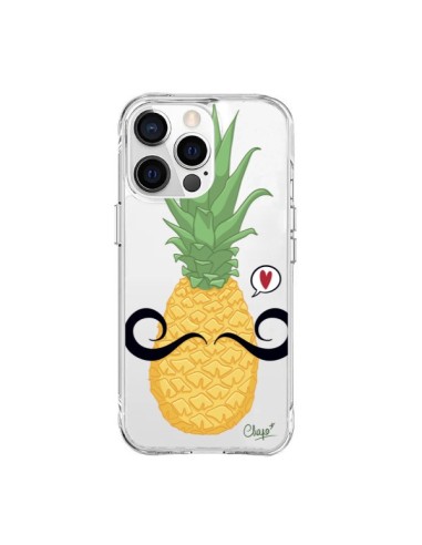 iPhone 15 Pro Max Case Pineapple Moustache Clear - Chapo