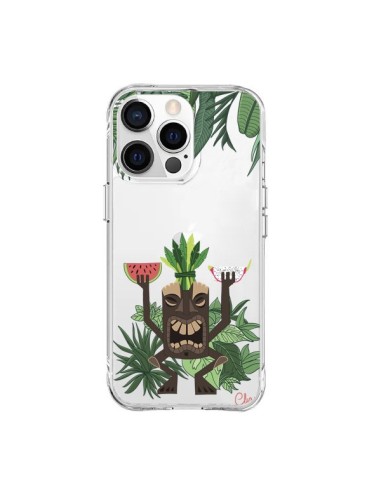 Coque iPhone 15 Pro Max Tiki Thailande Jungle Bois Transparente - Chapo