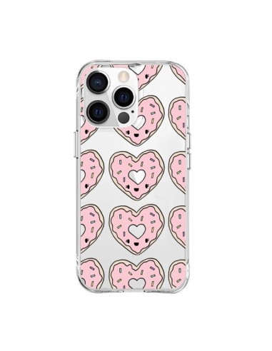 Cover iPhone 15 Pro Max Ciambella Cuore Rosa Trasparente - Claudia Ramos