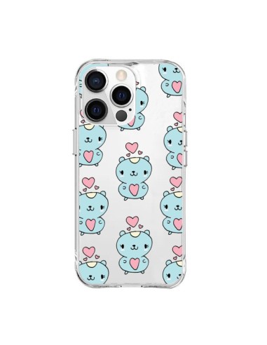 Coque iPhone 15 Pro Max Hamster Love Amour Transparente - Claudia Ramos