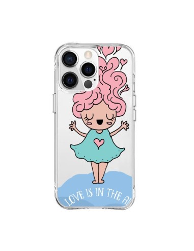 Cover iPhone 15 Pro Max Amore Is In The Air Ragazzina Trasparente - Claudia Ramos