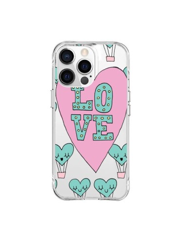 Coque iPhone 15 Pro Max Love Nuage Montgolfier Transparente - Claudia Ramos