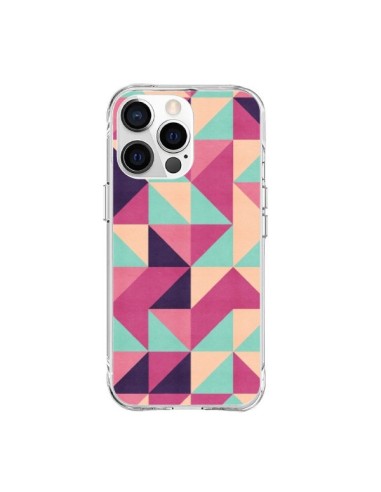 iPhone 15 Pro Max Case Aztec Triangle Pink Green - Eleaxart
