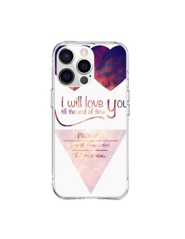 Coque iPhone 15 Pro Max I will love you until the end Coeurs - Eleaxart