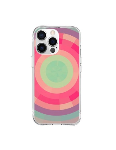 Coque iPhone 15 Pro Max Spirale de Couleurs Rose Vert - Eleaxart