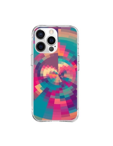 Coque iPhone 15 Pro Max Spirales de Couleurs Rose Violet - Eleaxart