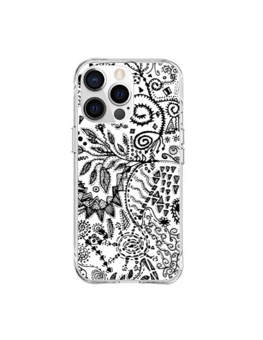 Coque iPhone 15 Pro Max Azteque Blanc et Noir - Eleaxart