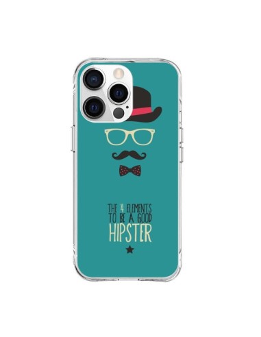 Coque iPhone 15 Pro Max Chapeau, Lunettes, Moustache, Noeud Papillon To Be a Good Hipster - Eleaxart