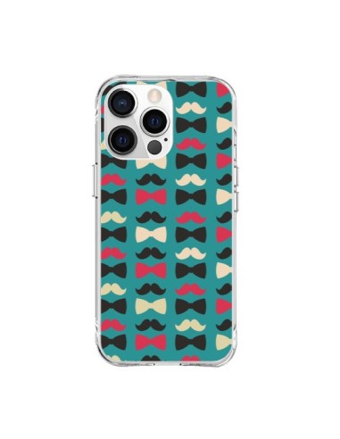 iPhone 15 Pro Max Case Hipster Moustache Bow Tie - Eleaxart