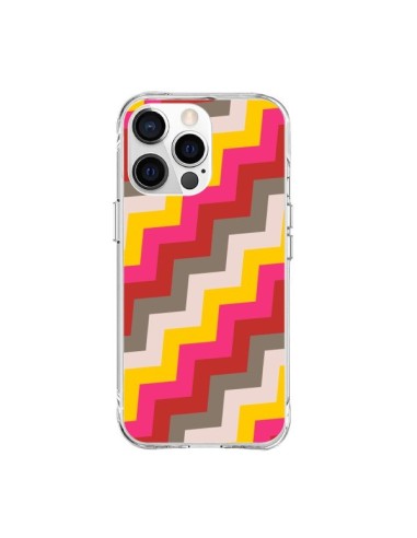iPhone 15 Pro Max Case Lines Triangle Aztec Pink Red - Eleaxart