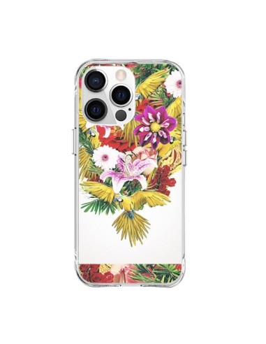 Cover iPhone 15 Pro Max Parrot Floral Pappagallo Fiori - Eleaxart