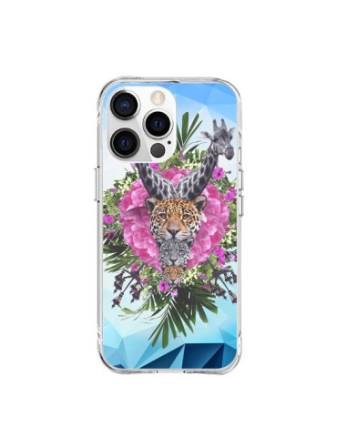 Coque iPhone 15 Pro Max Girafes Lion Tigre Jungle - Eleaxart