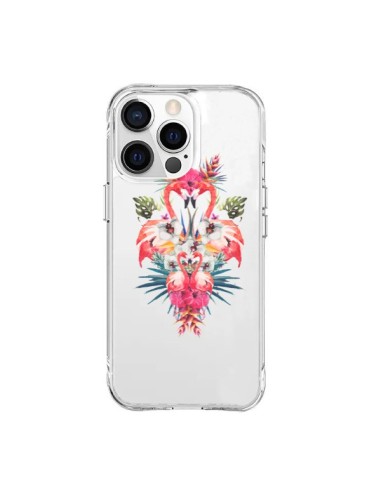 Coque iPhone 15 Pro Max Tropicales Flamingos Tropical Flamant Rose Summer Ete - Eleaxart