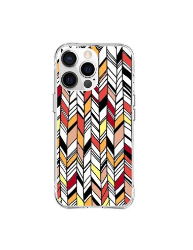 Coque iPhone 15 Pro Max Graphic Azteque Rouge Orange - Léa Clément