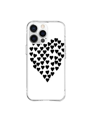 Coque iPhone 15 Pro Max Coeur en coeurs noirs - Project M