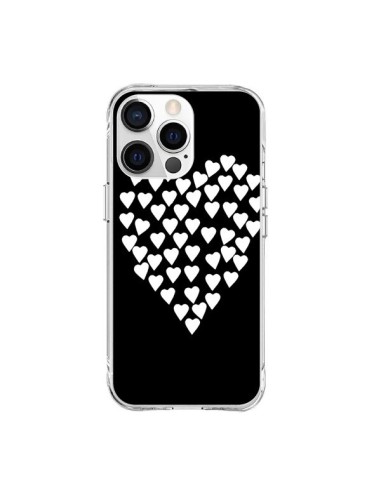 Coque iPhone 15 Pro Max Coeur en coeurs blancs - Project M