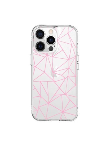 Coque iPhone 15 Pro Max Lignes Triangle Rose Transparente - Project M