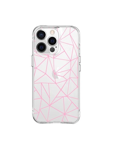 iPhone 15 Pro Max Case Lines Triangle Pink Clear - Project M