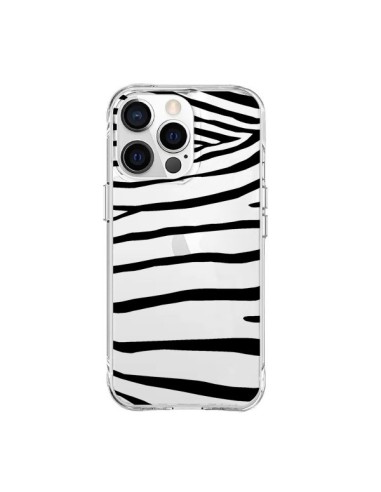 Coque iPhone 15 Pro Max Zebre Zebra Noir Transparente - Project M