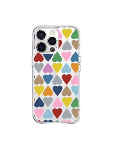 Coque iPhone 15 Pro Max Coeurs Heart Couleur Transparente - Project M