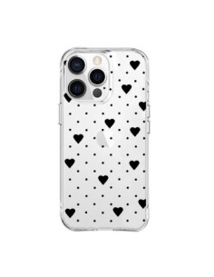 Coque iPhone 15 Pro Max Point Coeur Noir Pin Point Heart...