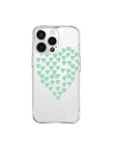 iPhone 15 Pro Max Case Hearts Love Green Mint Clear -...