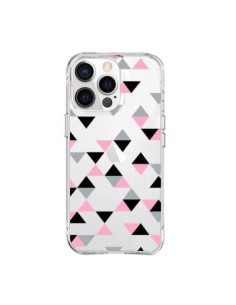 Coque iPhone 15 Pro Max Triangles Pink Rose Noir...