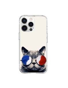 Coque iPhone 15 Pro Max Chat à lunettes françaises -...
