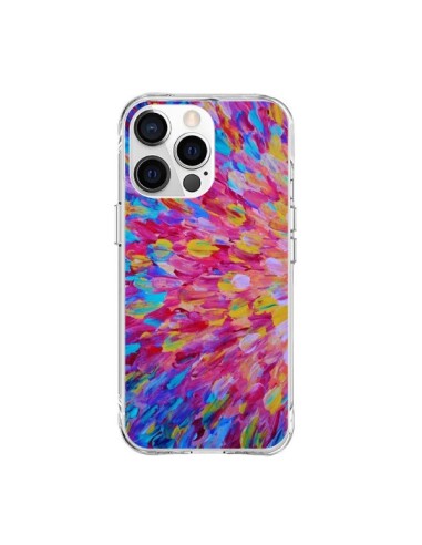 Coque iPhone 15 Pro Max Fleurs Bleues Roses Splash - Ebi Emporium