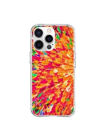 Coque iPhone 15 Pro Max Fleurs Oranges Neon Splash - Ebi Emporium
