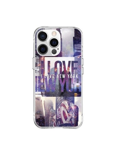 Coque iPhone 15 Pro Max I love New Yorck City violet - Javier Martinez
