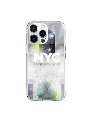 Coque iPhone 15 Pro Max I Love New York City Gris Vert - Javier Martinez