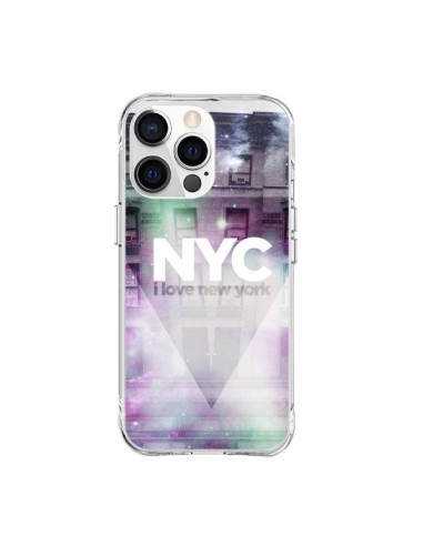 Coque iPhone 15 Pro Max I Love New York City Violet Vert - Javier Martinez