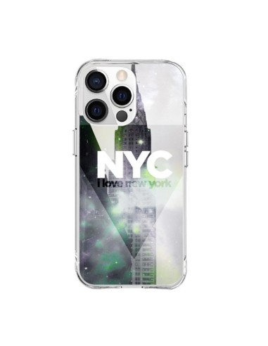 Coque iPhone 15 Pro Max I Love New York City Gris Violet Vert - Javier Martinez